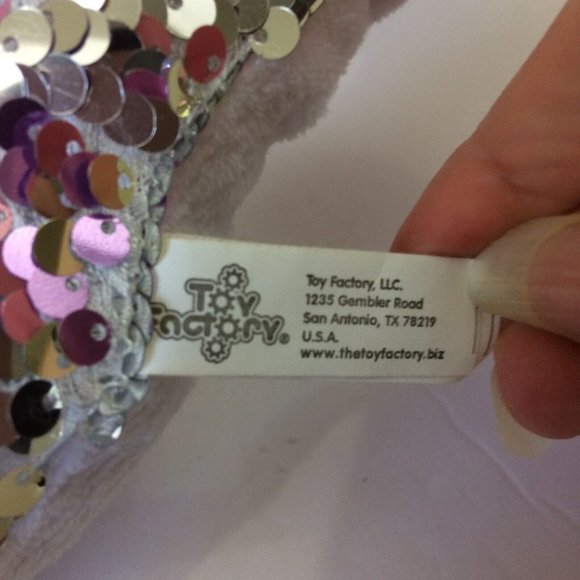 Toy Factory Narwhal Plush Sequin Reversible Stuffed Animal Pink Silver 16" - Picture 8 of 9